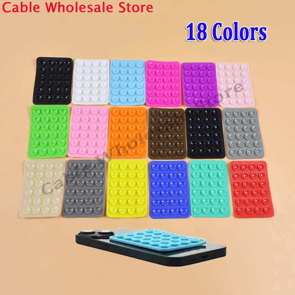 2pcs Hands Free Silicone Suction Cup 24 Square Suction Cups Mobile Phone Tablet Luggage Cup Universal