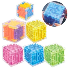 Kid 3D Maze Magic Cube Six-sided Puzzle Rolling Ball Game Labyrinth Unlock Toy for Children Balance Training Stress Reliever Toy