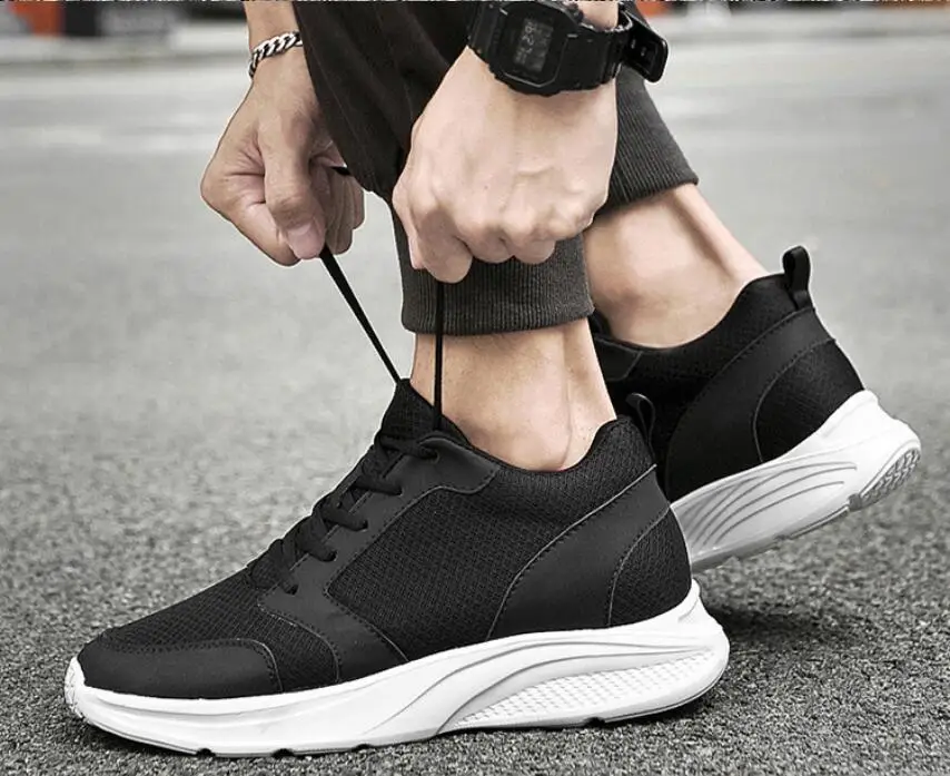 Herren Größere Sneaker 8cm Einlegesohlen Erhöhung Schuhe_voghion.com