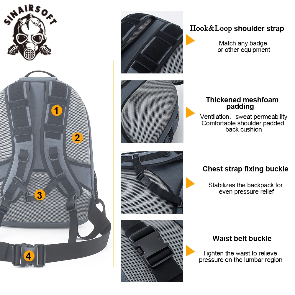 Sinairsoft Outdoor Molle taktische Rucksack Weste Platte Träger Schutzweste Schnell verschluss Stealth Weste Magazin Jagd weste – Detail 3