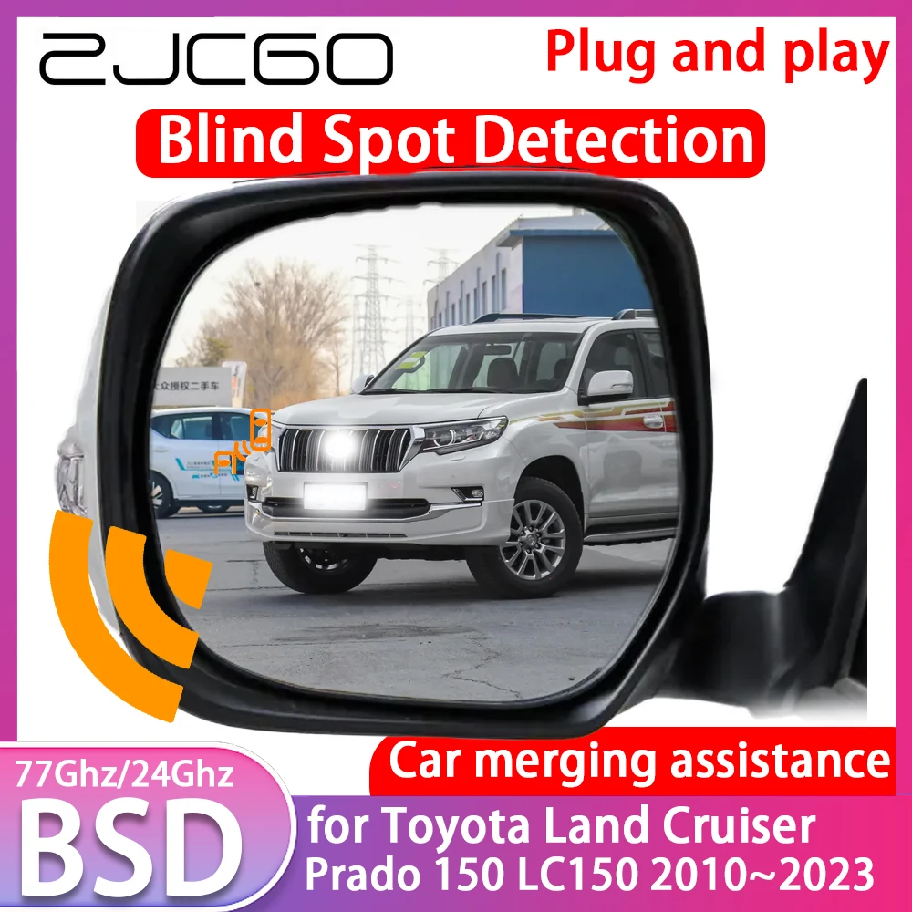 

ZJCGO for Toyota Land Cruiser Prado 150 LC150 Blind Spot Detection Car BSD BSA BSM System Driving Warning Radar Alert Mirror
