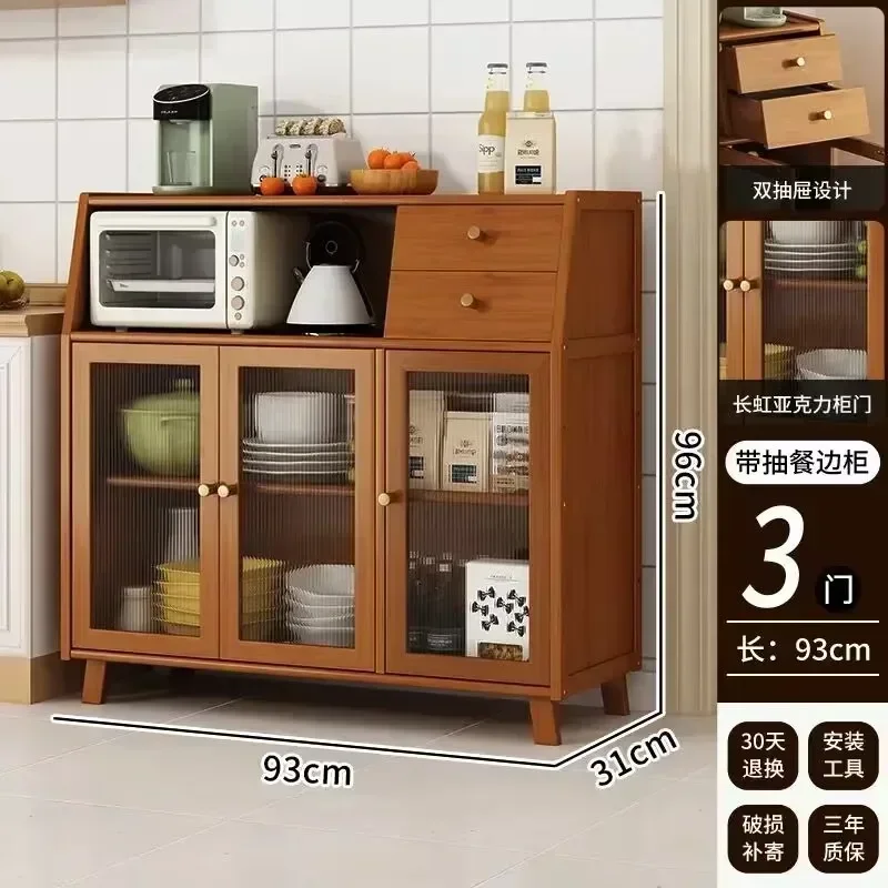 Wooden Buffet Cabinet Kitchen with 3 Storage Doors Wardrobe Chest Organizer Closet Sideboards Cabinet Furniture Living Room 6