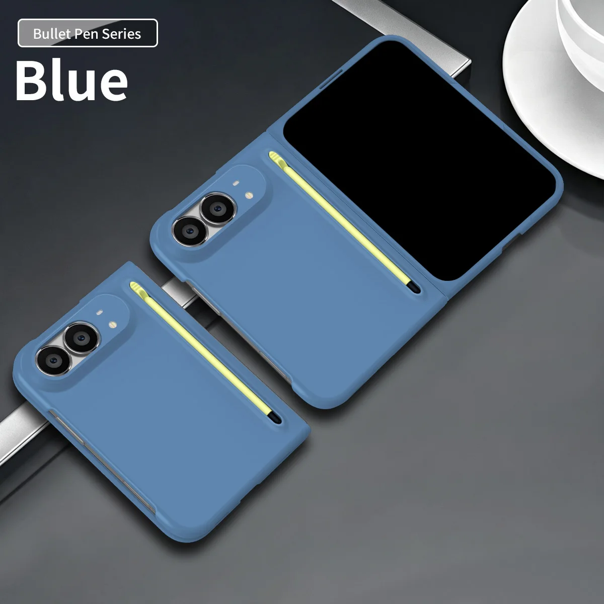 Deluxe Stylus-Compatible Duo with Built-In Pen Slot and Full Protection - Elegant Solid Color Finish