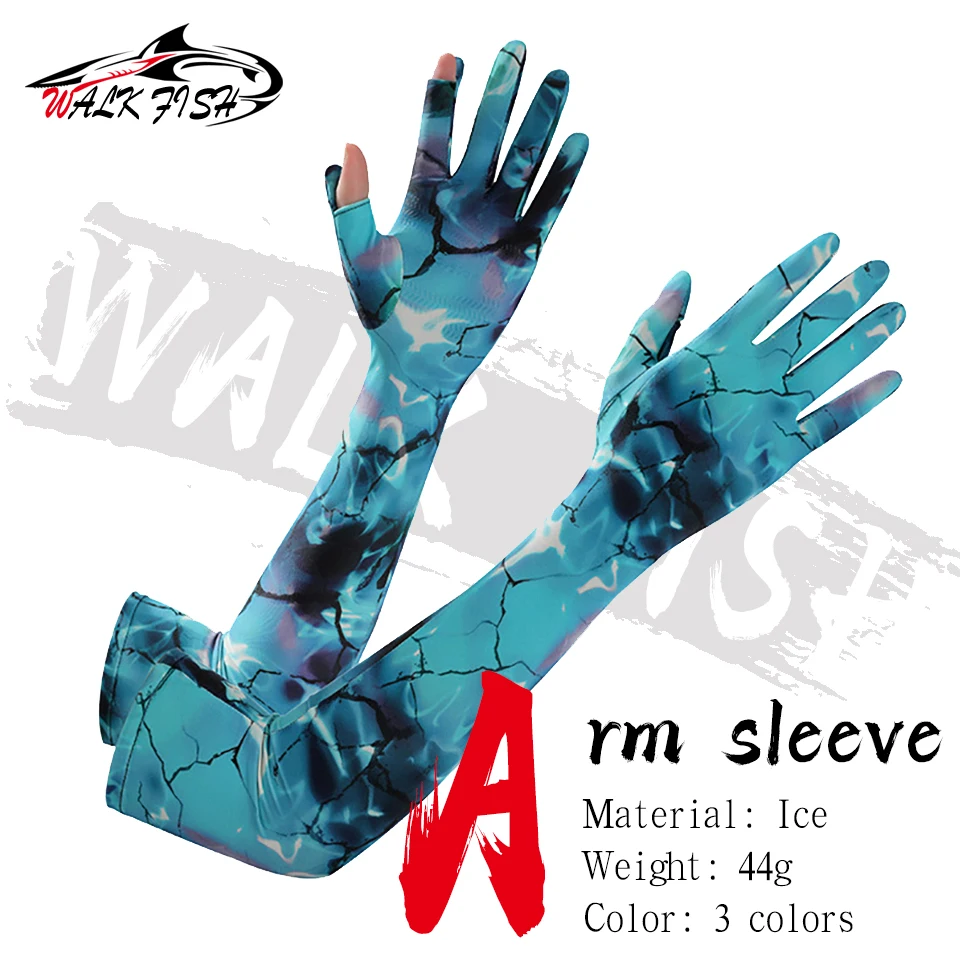 

WALK FISH Unisex Ice Silk Arm Cover Cycling Sleeve Arm Cuff Gloves Outdoor Sport Running Tennis Fishing Sunscreen UV Protection