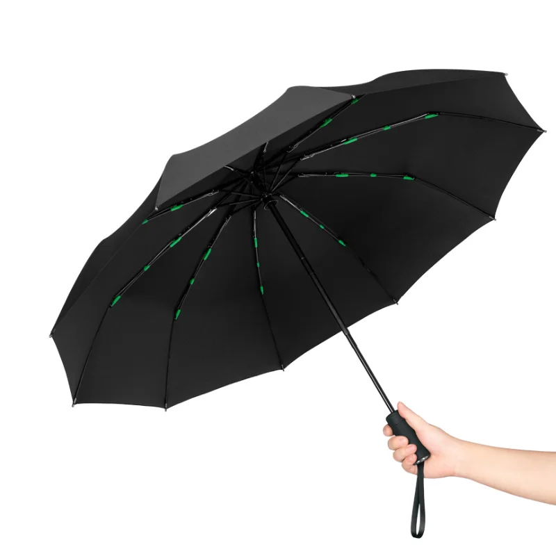 

Fully Automatic Men Folding Rain Umbrella Extra Large Reinforced Windproof Black Umbrella Waterpoof Folding Parasols Ambrella