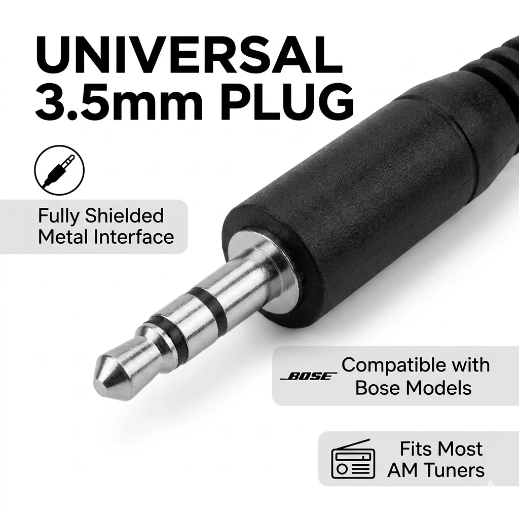 Superbat 75ohm AM 루프 안테나 Bose 라이프 스타일 음악 미디어 센터와 호환되는 3.5mm 어댑터 AM MW LW 안테나