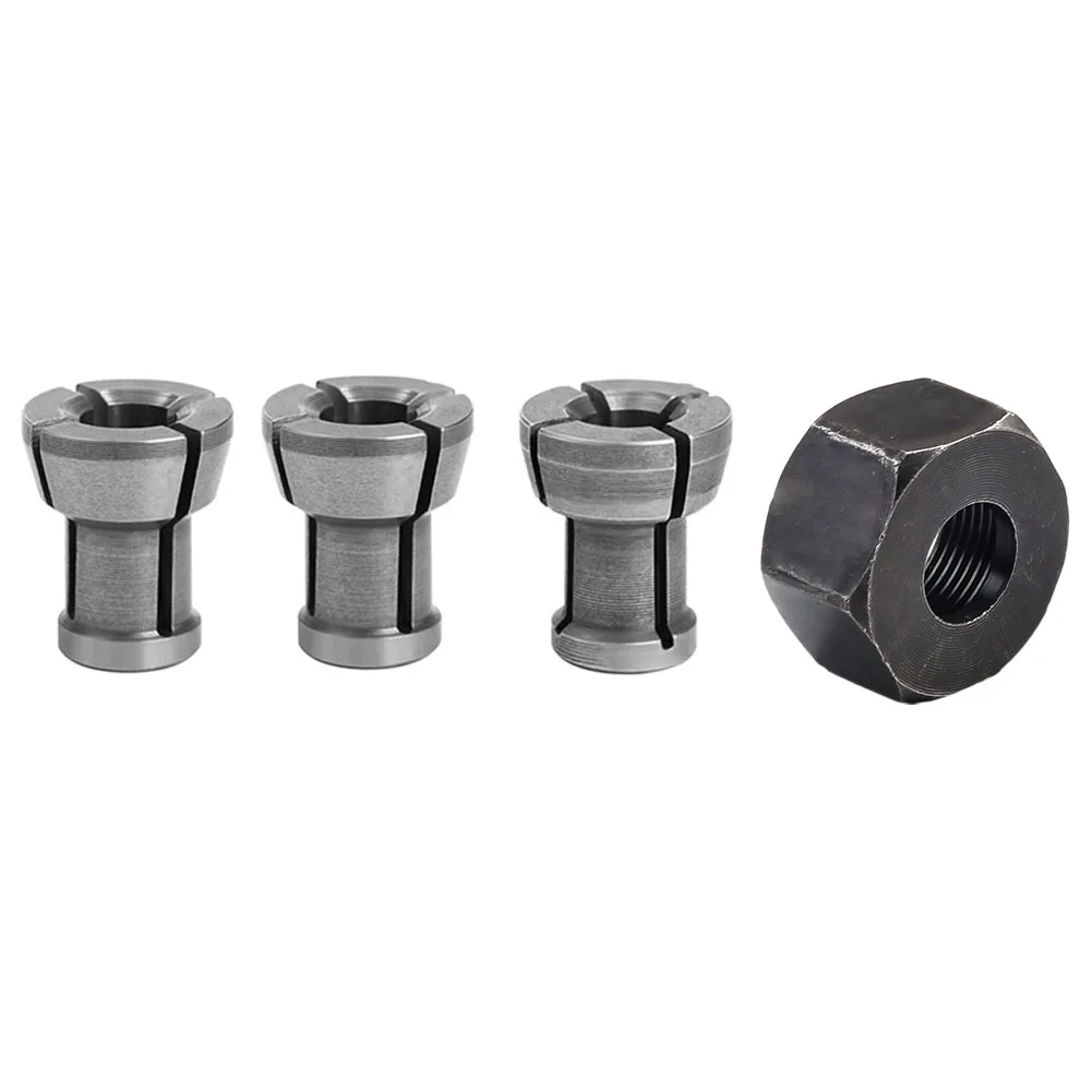 

3pcs Carbon Steel M17 6/6.35/8mm Collet Chuck Adapter With Nut Engraving Trimming Machine Router M17*1mm Tools