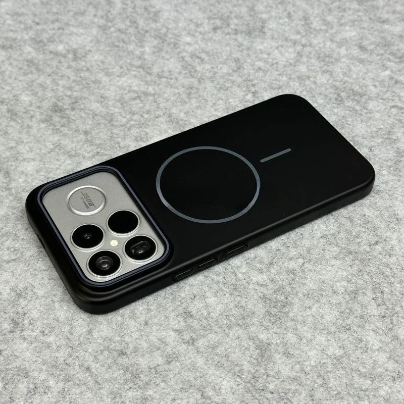 Magnetic Solid Color Liquid Silicone Shockproof Phone Case