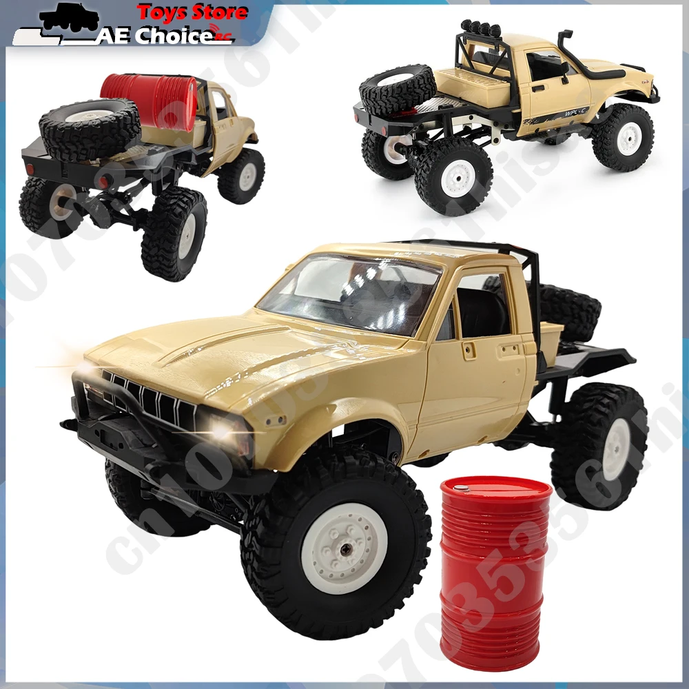 WPL C14 RC Car 1:16 2.4G 2CH 4WD Mini Off-road RC Semi-truck with Metal Chassis / TPR Tires / 15km/h 1/16 Rc Truck Cars 4