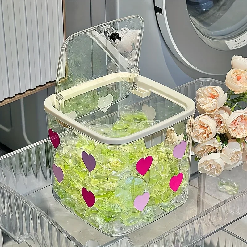 1pc Love Transparent Hair Accessory Storage Box, for Scrunchies, Headbands, Barrettes, Clips, and Jewelry Organizer