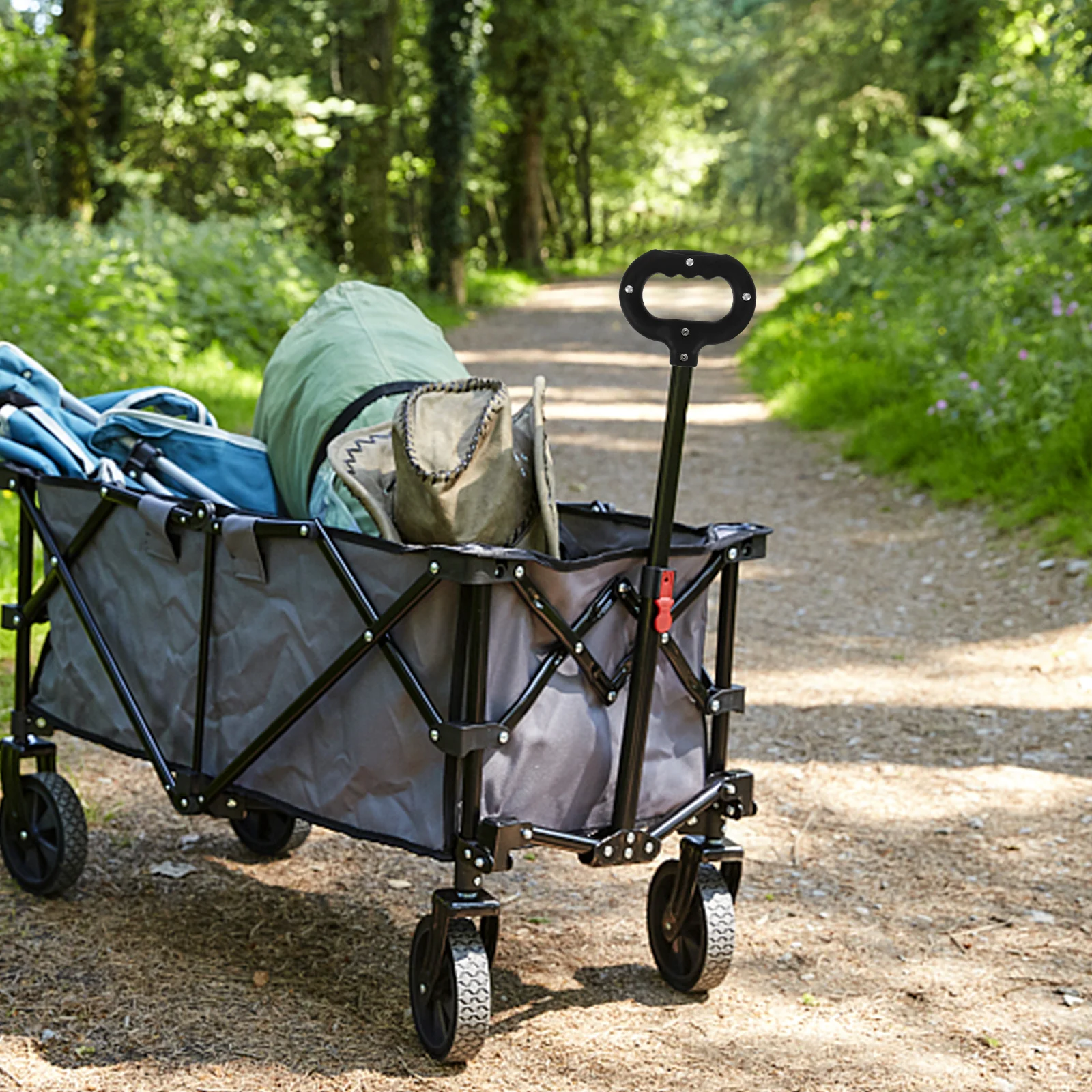Foldable Trolley Push Handle Camping Wagon Handle Plastic Cart Accessory Garden Supplies Replaceable For Trolley Cart