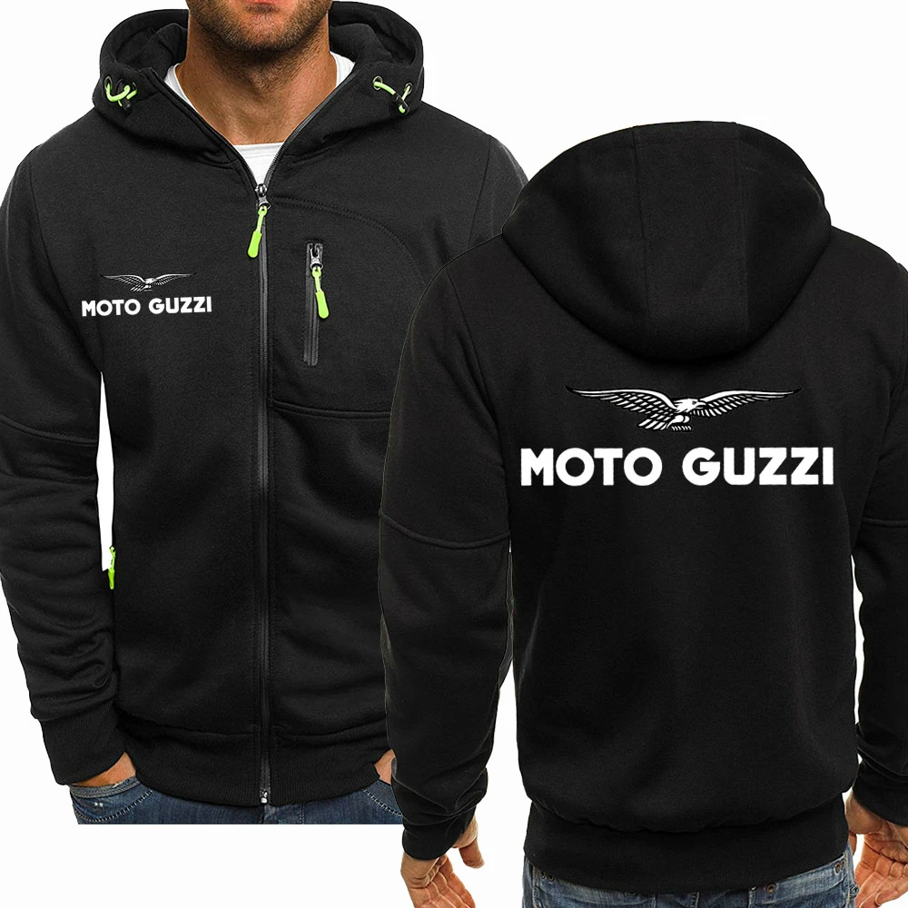 sweatshirt 2022 New Spring and Autumn New Casual Fashion Moto Guzzi Logo Hoodie Men's Warm Fleece Hip Hop Zipper Hoodie Top 3 Colors black hoodie mens Hoodies & Sweatshirts