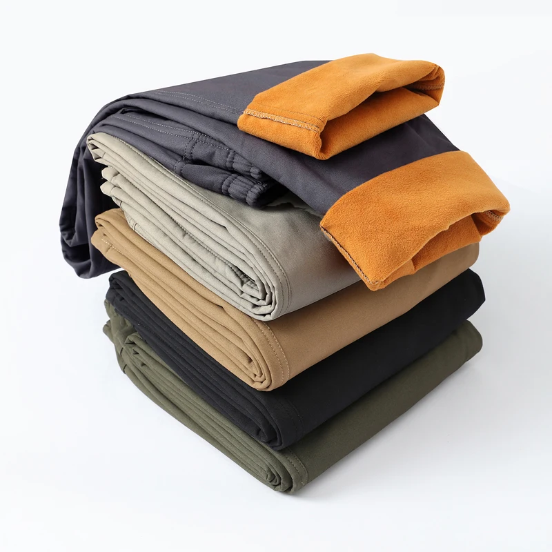 IPPOLICH Pantaloni casual in cotone autunno/inverno da uomo Pantaloni dritti dalla vestibilità ampia Pantaloni da jogging da strada Pantaloni cargo in velluto 4