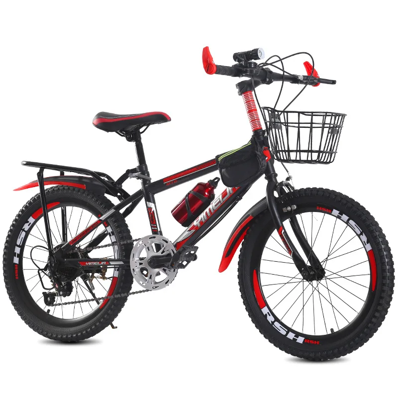 Children Mountain Bike Variable Speed Push Bike 20/22 inch Disc Brake  Student 7-11-12 Years Single Speed Bicycle With Basket