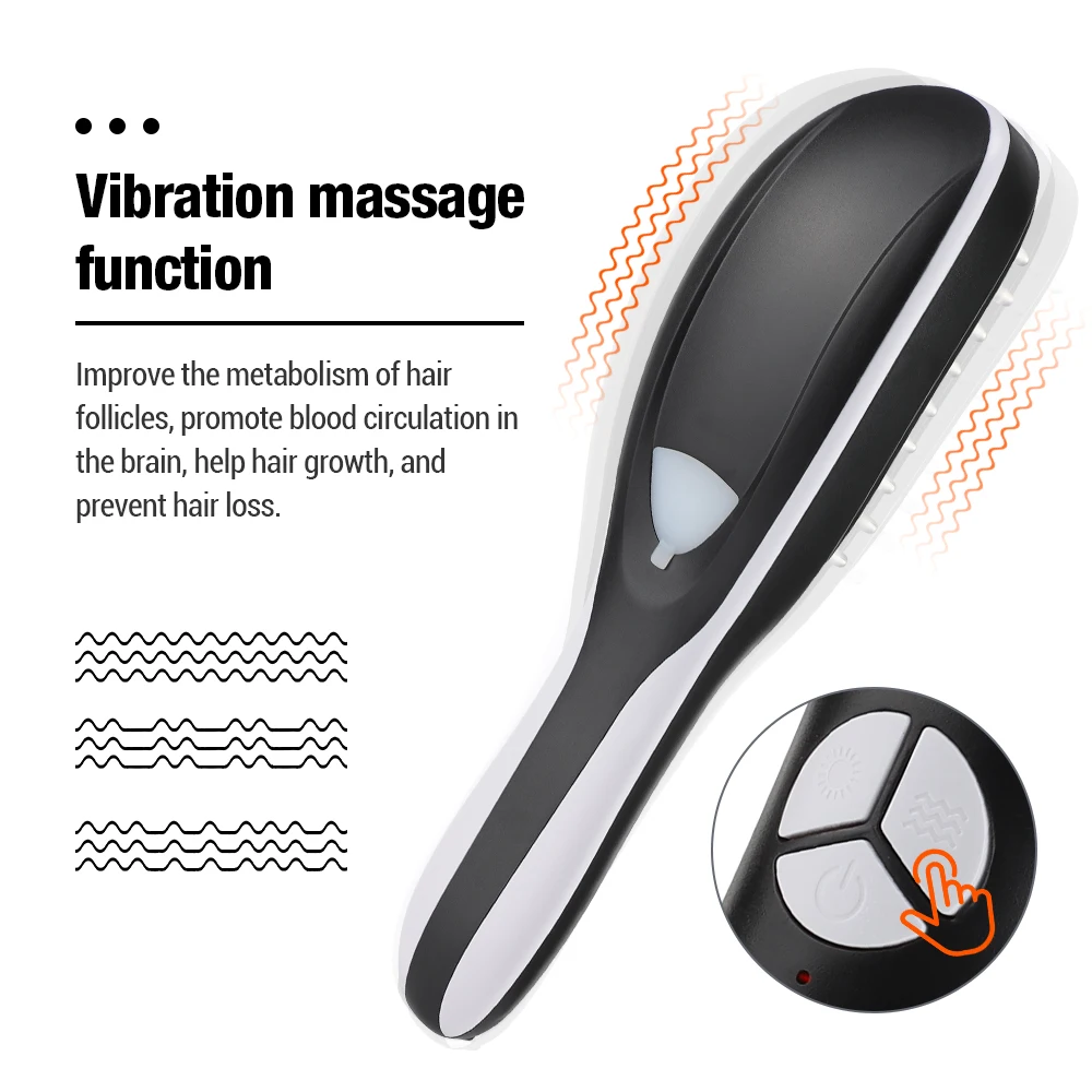 Electric Massage Comb for Hair Growth with Vibration and LED Light
