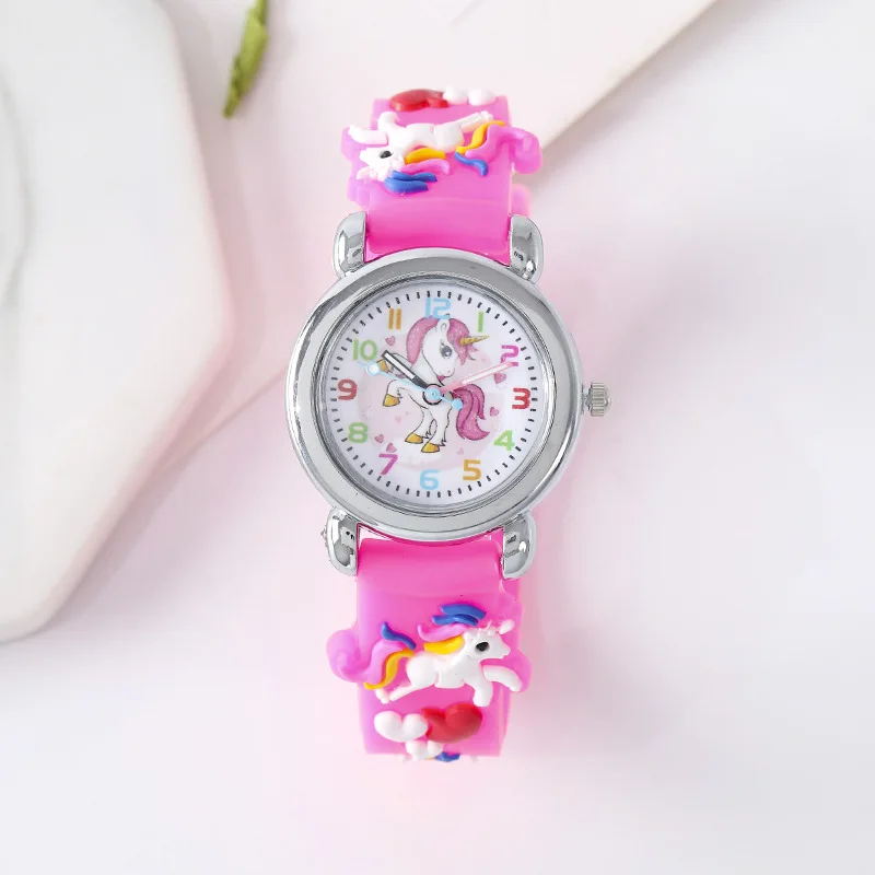 Children's Watch, Cartoon Rainbow Pony Silicone Student Quartz Watch