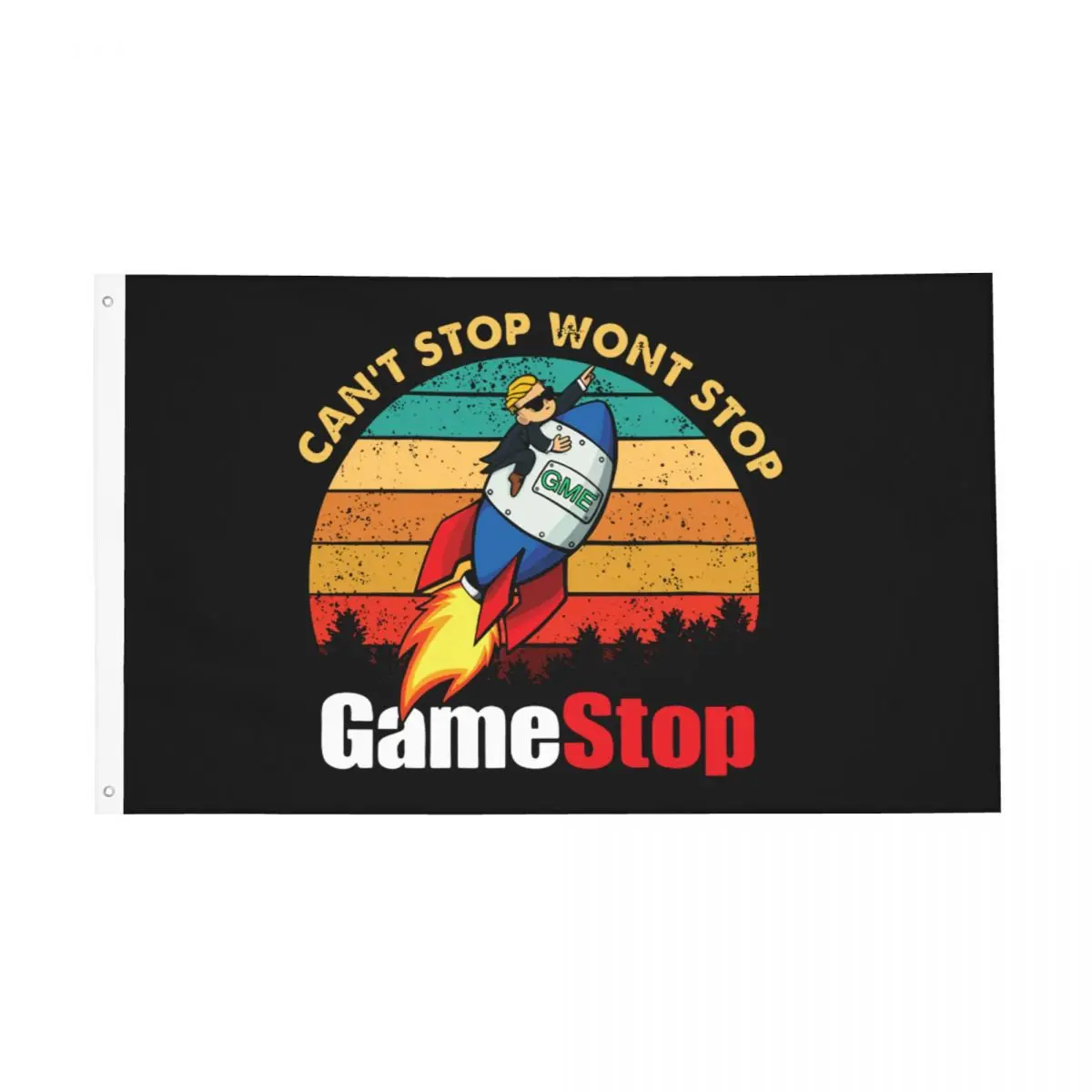 Gamestop Wall Street Elon Musk Reddit Flag Double Sided Banner Gme Wsb Stock Stonks Trader Meme Home Room Dormitorio Wall Decor 3X5 Ft