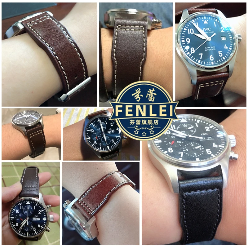【すーさん】IWC レザーメタルバンド（互換品） For IWC 高級メッシュメタル腕時計バンド 汎用 交換バンド 幅