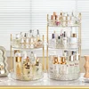 360° Rotating Cosmetic Organizer 3 Tier Transparent Diamond Pattern Cosmetic Rack Bathroom Cosmetic Vanity Organizer Countertop 2