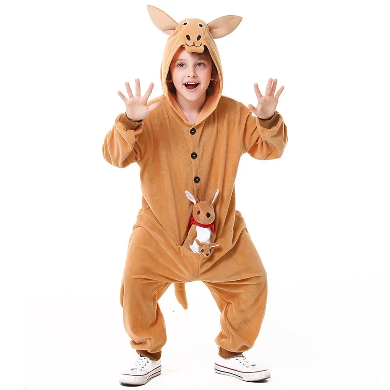 

Children's Cosplay Kangaroo Baby Animal Dress Up Neutral Hooded Onesie