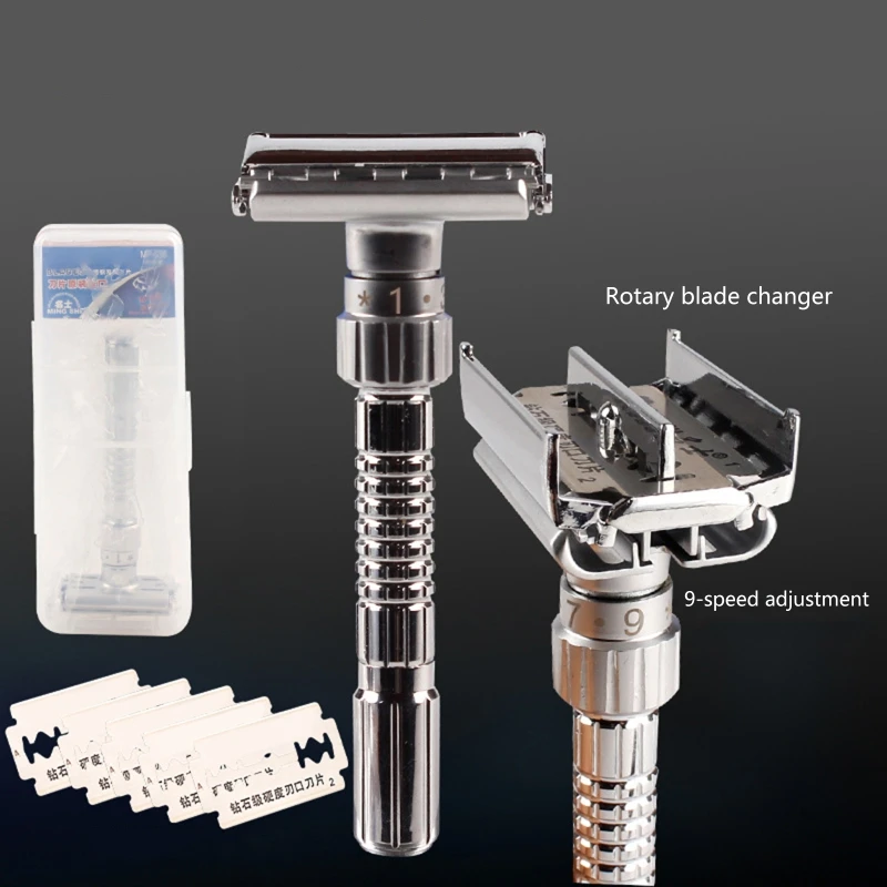 Adjustable Safety Razor for Men with Case