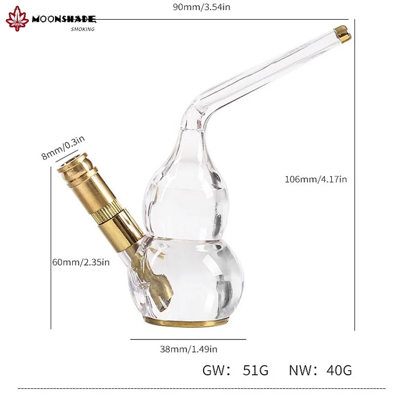 MOONSHADE Mini Dual Brass Tobacco Pipe Filter Tubedual Purpose Filtration Hookah Shisha Water Pipe for Smoking Accessoriey