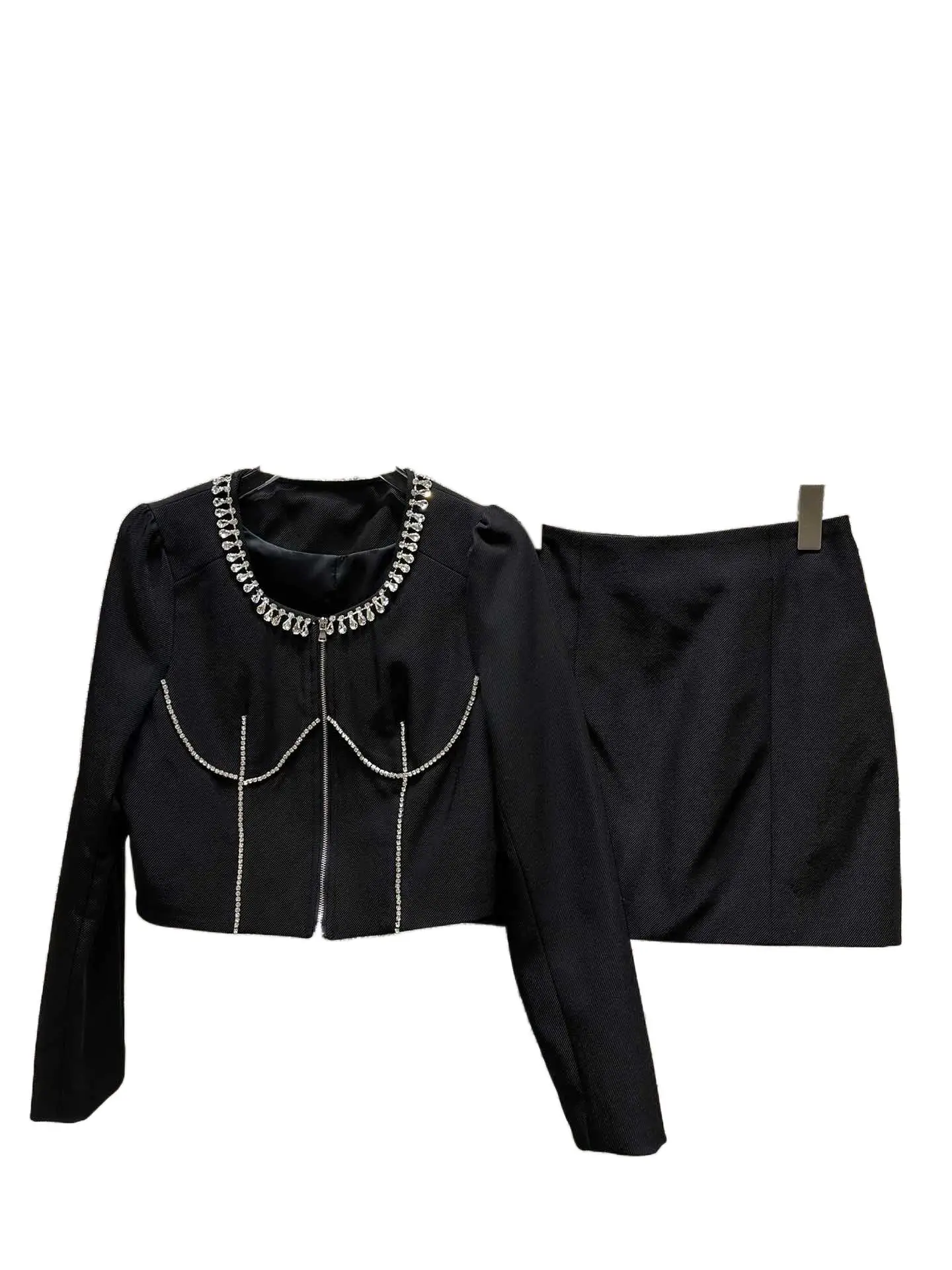 

2023 Women's Clothing Diamond chain decoration fashion show thin suit