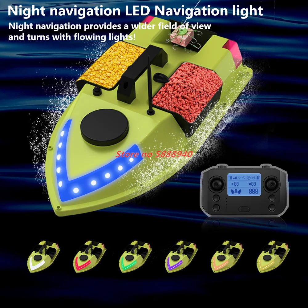99 GPS Fishing Location RC Fishing Boat 2.4G 600M 3 Hopper Smart Speed Cruise Remote Control GPS Navigation Boat RC Nesting Boat 3