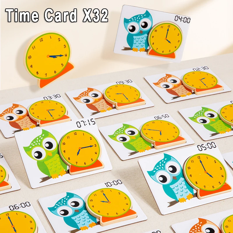 Kids Owl Clock Time Learning Toys Montessori Teaching Tool Digital Time Matching Cognitive Math Toy Kindergarten Educatinal Game 4