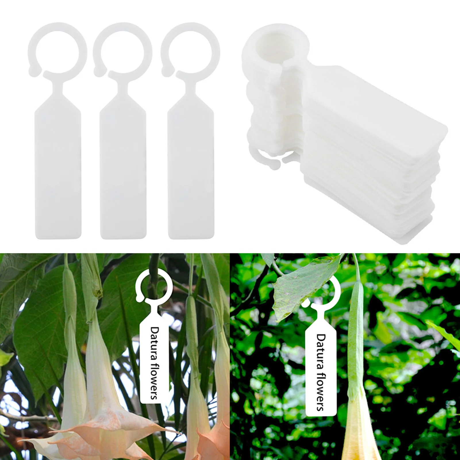 

100 PCS Plastic Hanging Labels For Plant Tree Nursery Tags Garden Decor White For Home Labeled Plants