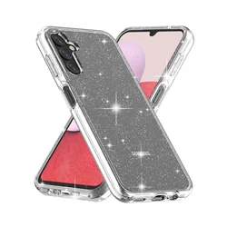 Crystal Clear Shockproof Case Cover with Non-Yellowing Technology for A13 (Glitter Clear)