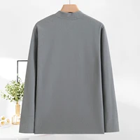 Men's Thiened Fce Open Cardigan Autumn Clothes Loose Fit Base Layer Warm Underwear Casual Sle Elastic Sve Polyester...