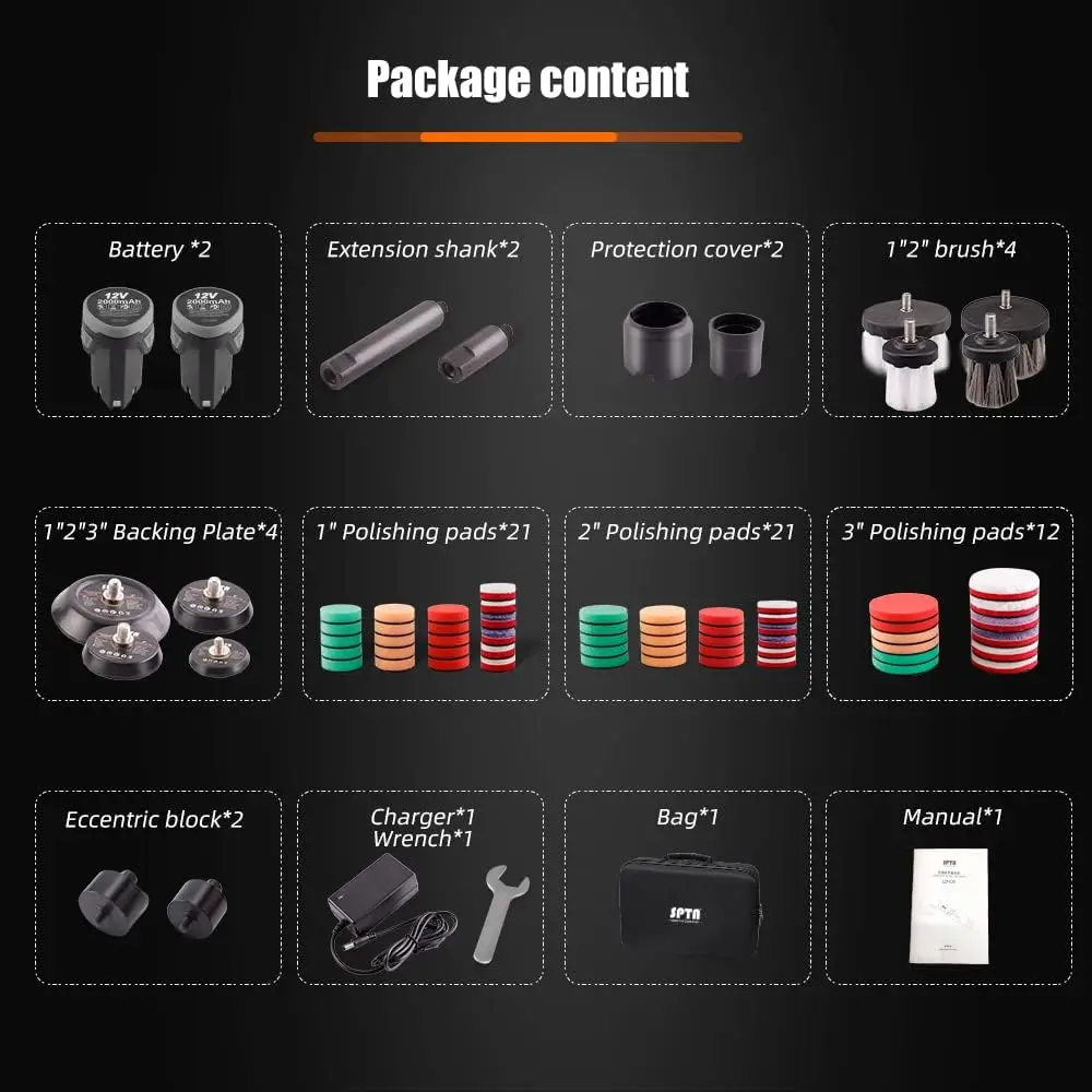 Cordless Mini Polisher, 12V Cordless Multi Polisher, Micro Scratches Killer Car Polisher RO/DA Mini Auto Machine Sets W