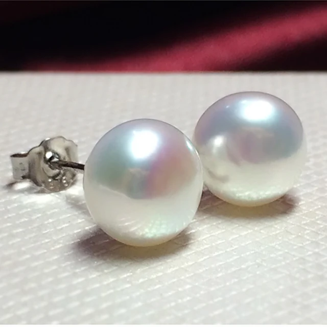 Classic 925 Sterling Silver Stud Freshwater Pearl Earrings: A Stunning Jewelry Gift for Women