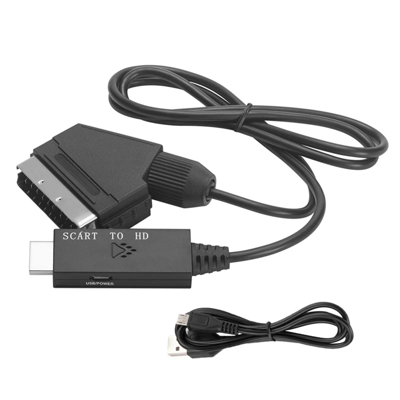 Convertitore Compatibile Da Scart A Hdmi 1080P Switcher Hdmi Nero Per Prodotti Scart Che Collegano Prodotti Hd