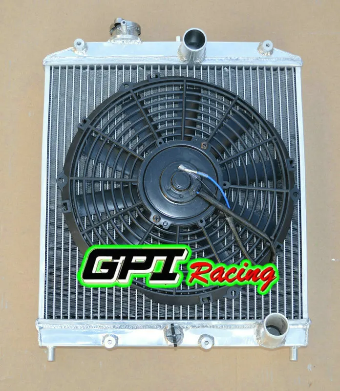 4ROW Aluminum Radiator 1992-2000 FOR Honda Civic CRX DEL SOL EK EG D15 D16 B16 B18 + FAN Shroud 93 94 95 96 97 32mm Pipe