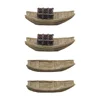 4 Pcs Micro Landscape Fishing Boat Decor Decoration Ornament Adornment Mini Plastic Retro 1