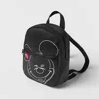 Mickey Disney Brand New Style Black Backpacks Children Printing Cute Soft Fashion Trendy Simple Canvas Bags For Baby Girls Boys 4