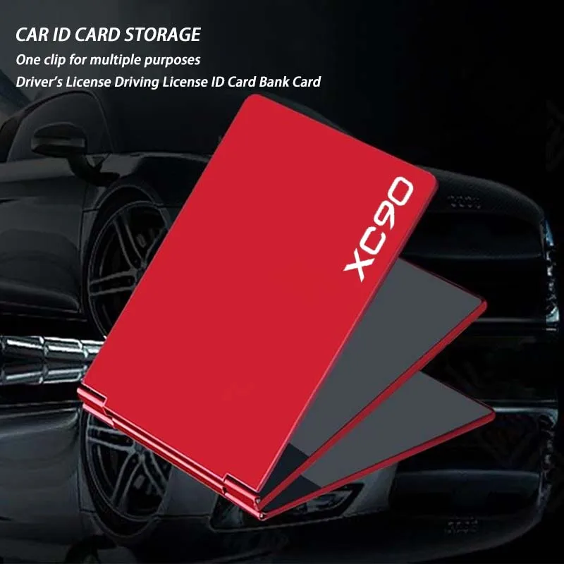 

Car Driver'S License Cover Metal Key Card ID Bag DIY For Volvo XC90 S90 V90 V40 V60 XC40 XC60 S60 V50 Accessorie Logo 2023 2022