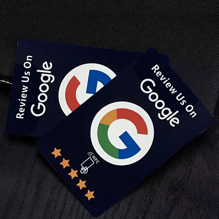 Google Review cards with NFC Tag-13.56MHz PVC Material 504 Byte Memory For Businesses & Offices-Display Reviews  Promote Gift