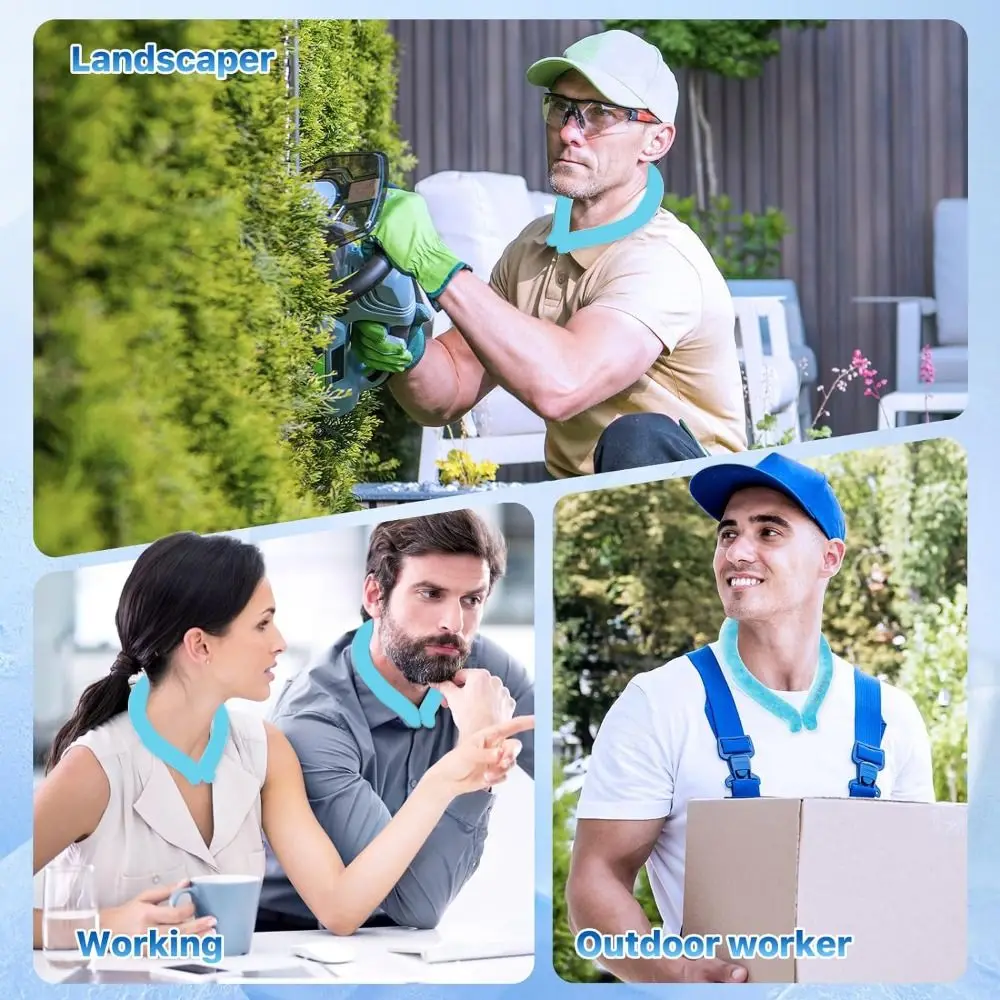 Wearable Neck Cooling Tube for Summer Body Cooling Ice Ring Neck Cooler Reusable Soft Cooling Neck Wrap for Heat Outdoor Sports