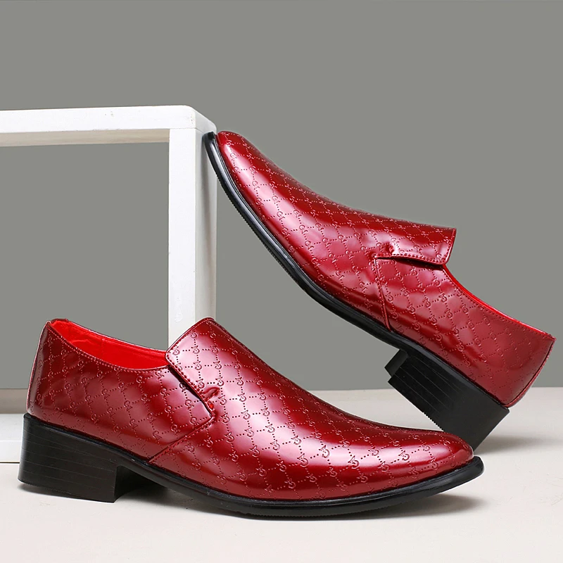 

Модная мужская классическая обувь, красная, белая мужская официальная Женская вечерняя Обувь, оксфордская деловая обувь с острым носком