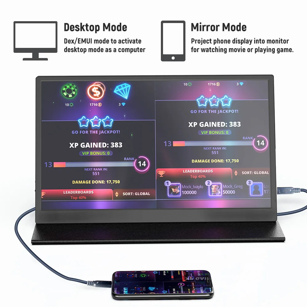 15.6 ġ ޴  ÷ IPS USB C ġ  ° ȭ, 1080P Ʈ PS4/5 Xbox ġ ȭ  c HDMI ȣȯ