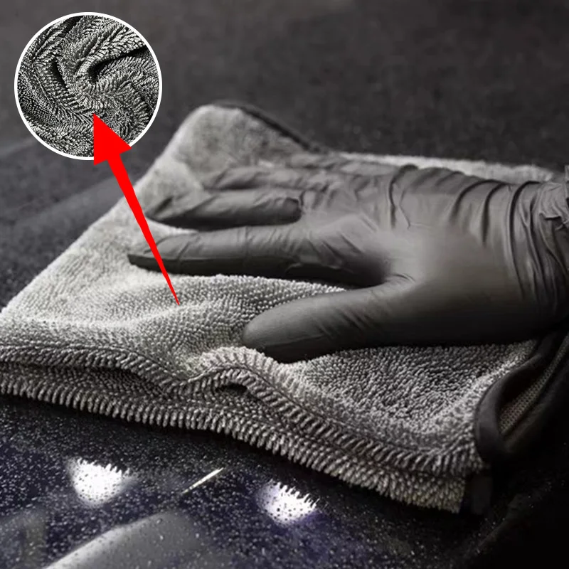 Ultra-Soft Double Layer Microfiber Cleaning Towel for Auto Detailing and Care