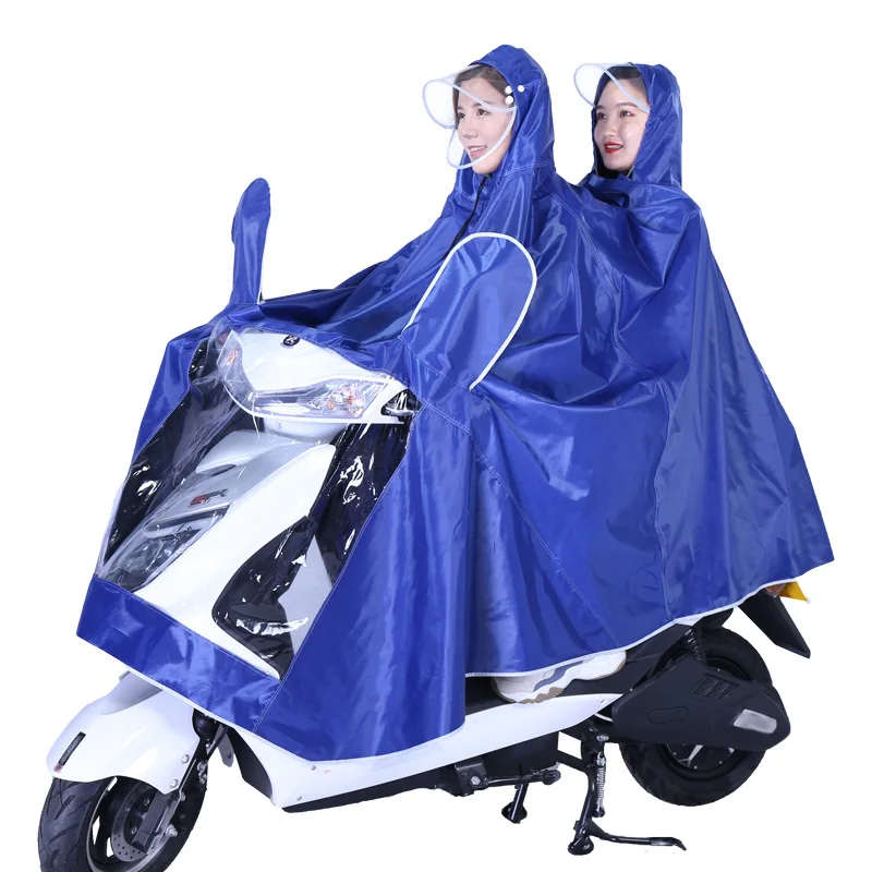 Electric Bike Mackintosh Rain Poncho Adult Riding Double Transparent Large Hood Thickened Cloth Motorbike Rider Mackintosh motorcycle raincoat rain poncho bike raincoat