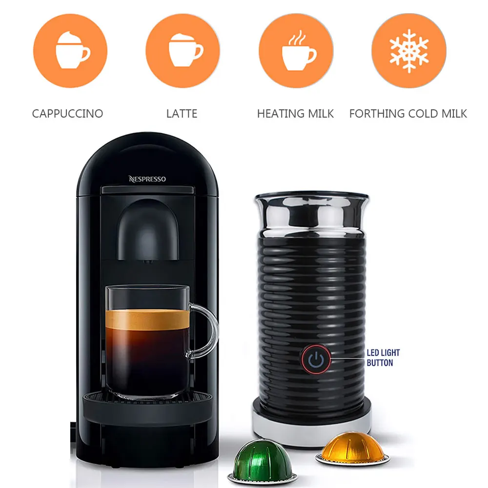 220V Electric Milk Frother Frothing Automatic Milk Warmer Foamer Cold/Hot Latte Cappuccino Chocolate Foam Maker Kitchen Tools 2