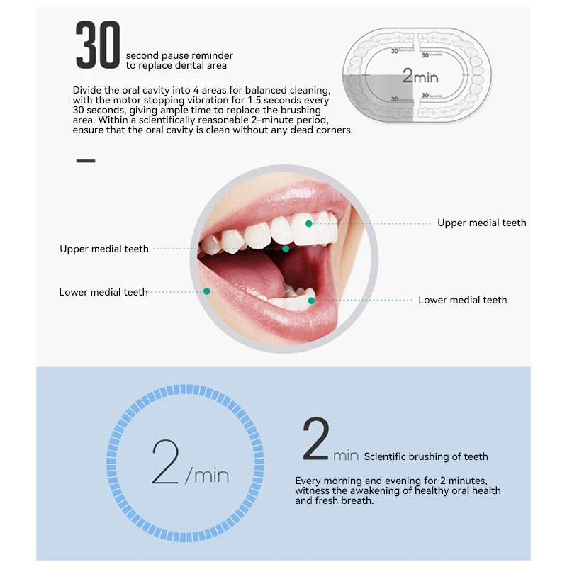 Xiaomi MIJIA Electric Toothbrush USB Rechargeable Tooth Brush for Adult 6 Clean Modes Washable Teeth Whitening Cleaning Brush 4