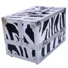 SM-2176  Zebra Aluminum Makeup Train Case Jewelry Box Cosmetic Organizer with Mirror - 9x6x6 2