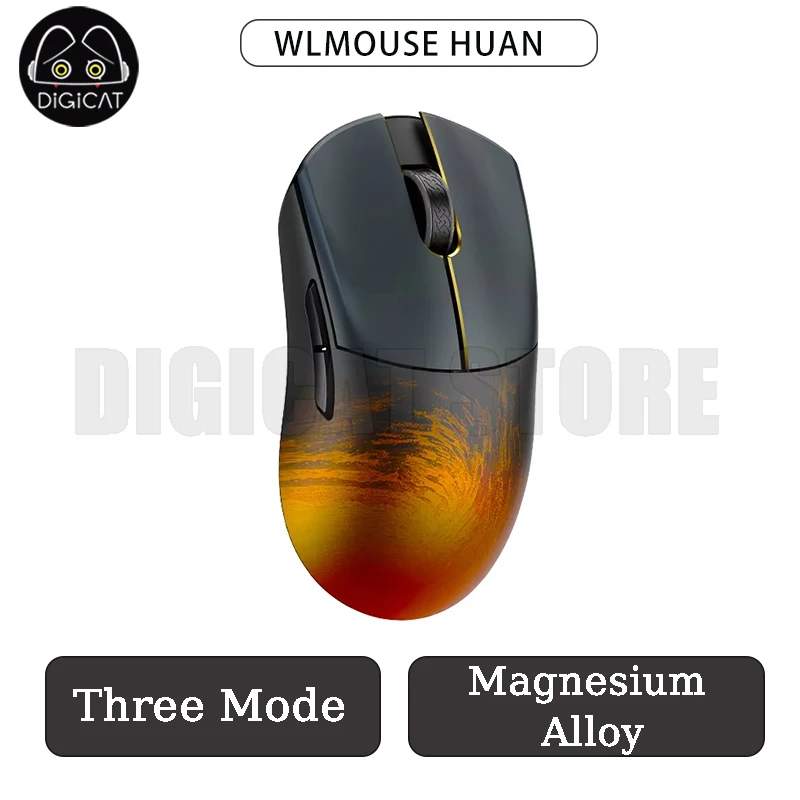 Wlmouse Huan 세 가지 모드 무선 마우스 마그네슘 합금 무홀 마우스 8000Hz PAW3950HS 20000FPS 듀얼 8K 게이밍 마우스 PC 선물