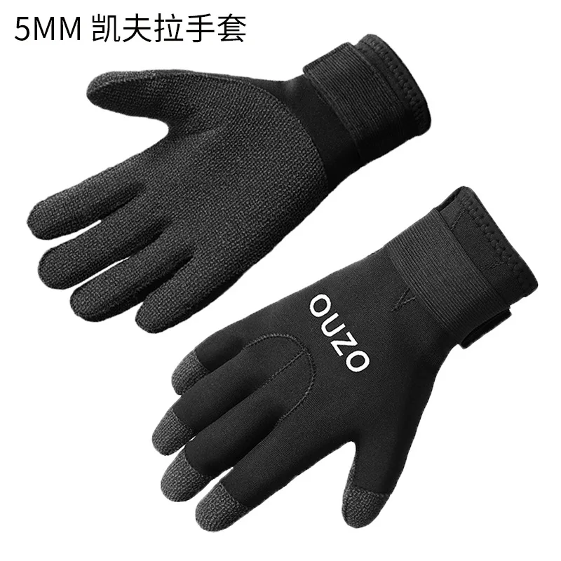 OUZO-CR Kevlar Diving Gloves, Thick, Thermal, Wear-Resistant, Cut-Resistant, 5mm trianglelab kevlar reinforced self lubricating wear resistant v wheel for voron prusa mk3s ender 3 cr 10 3d printer